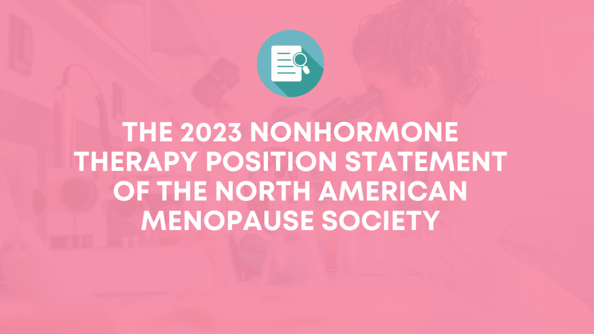 The 2023 nonhormone therapy position statement of The North American Menopause Society