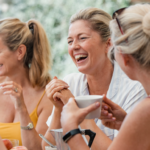 group of happy matured women