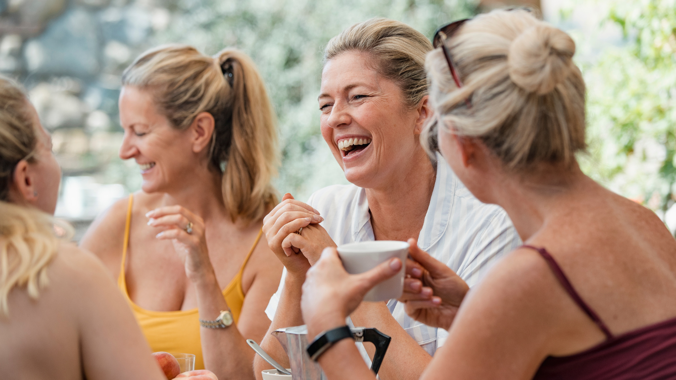 group of happy matured women