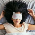 woman with eye cover