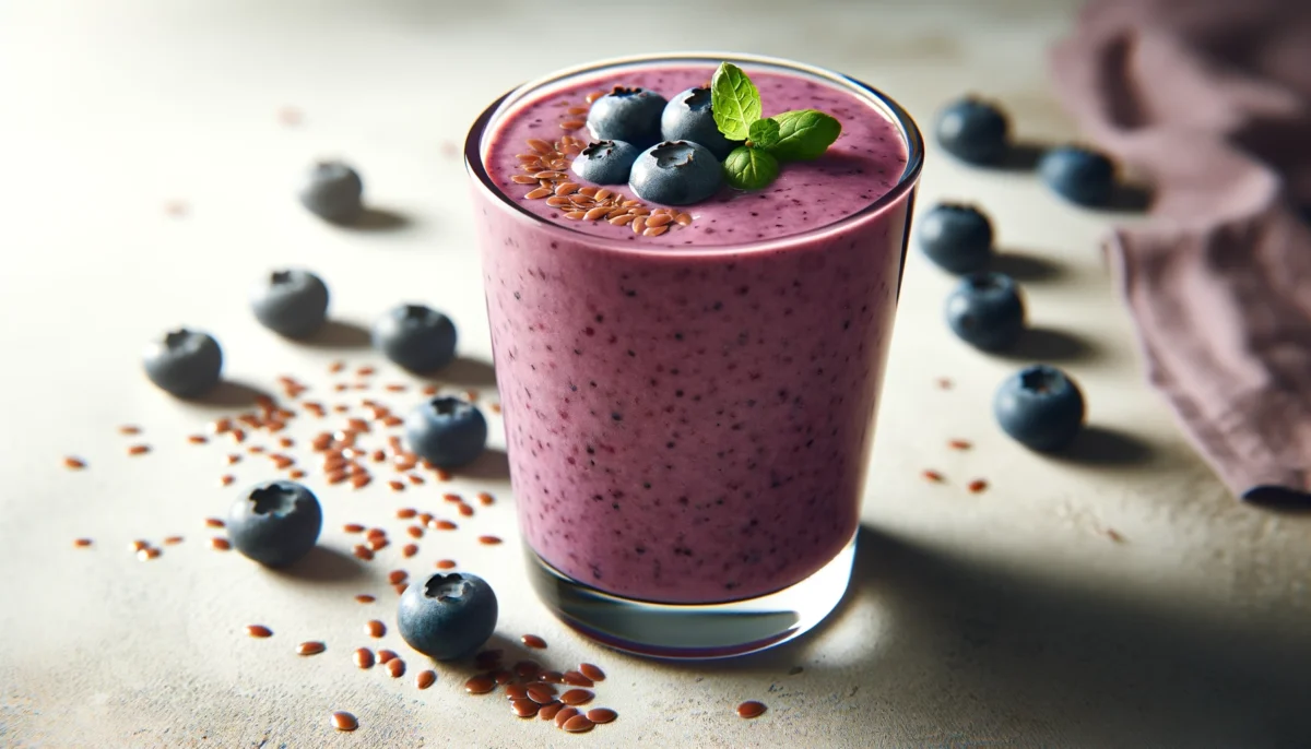 Chilled Flaxseed & Blueberry Smoothie