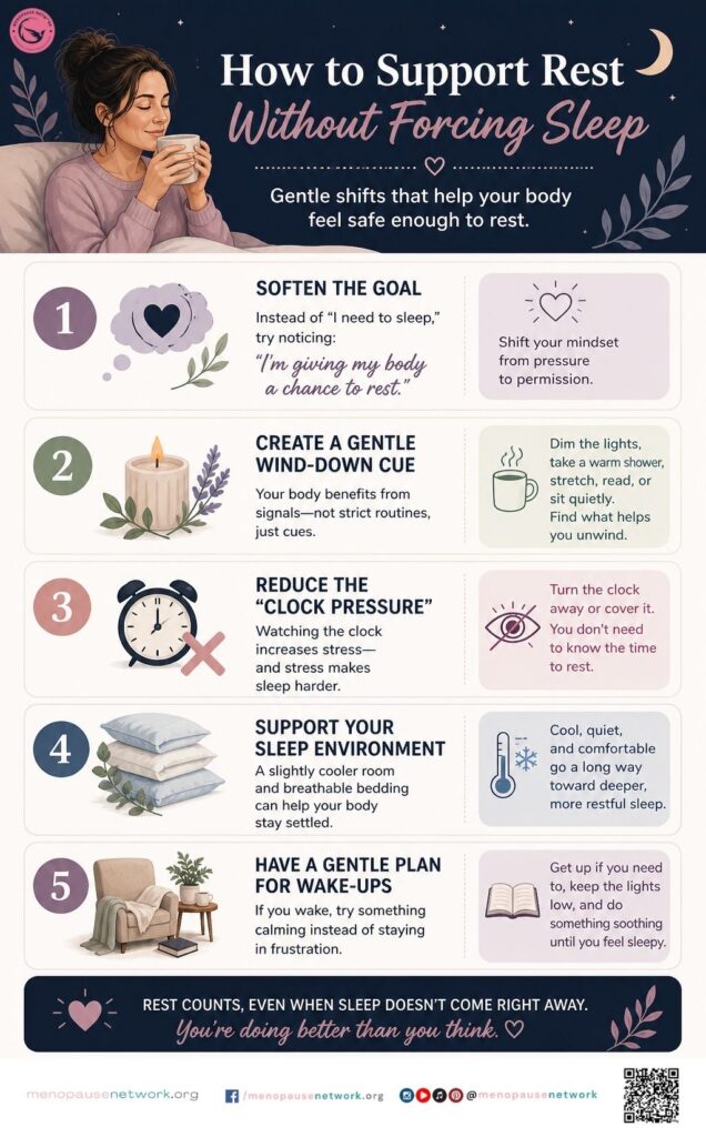 Struggling with sleep during menopause? Discover 5 gentle, science-backed ways to support rest and ease nighttime waking—without forcing sleep.
